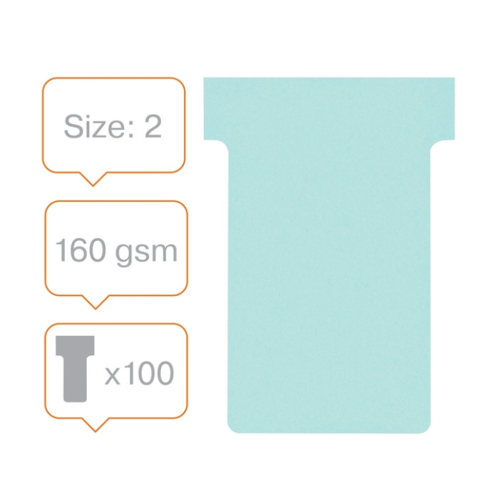 T-kaart Nobo nr.2 48mm blauw 100 stuks