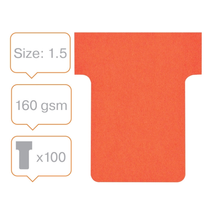 T-kaart  Nobo nr 1.5 36mm rood 100 stuks