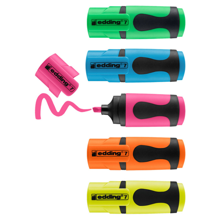 Markeerstift edding 7 mini 1-3mm assorti blister à 5 stuks