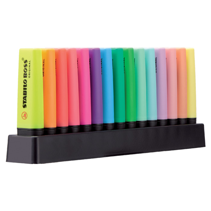 Markeerstift STABILO BOSS Original 70/15 assorti deskset à 15 stuks