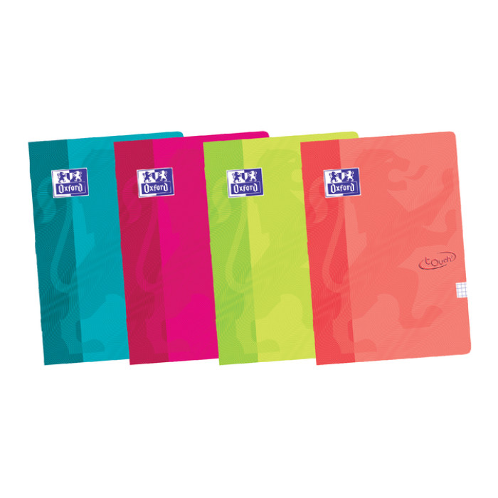 Schrift Oxford School Touch A4 ruit 10x10mm 72 pagina's 80gr assorti