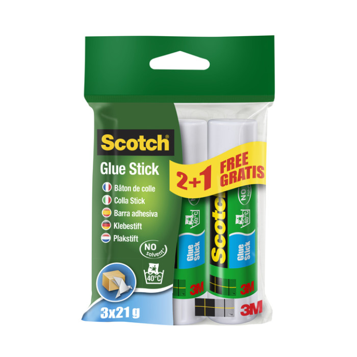 Lijmstift Scotch 21gr 2+1 gratis