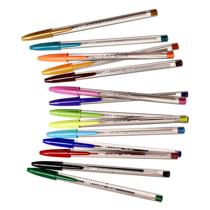 Balpen Bic Cristal large multicolour assorti 15 stuks
