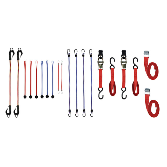 Spanbanden en spanelastiekenset Toolland 20 stuks