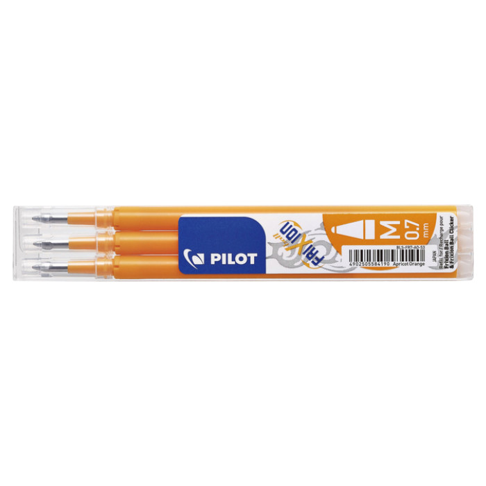 Rollerpenvulling Pilot friXion medium abrikoos oranje set à 3 stuks