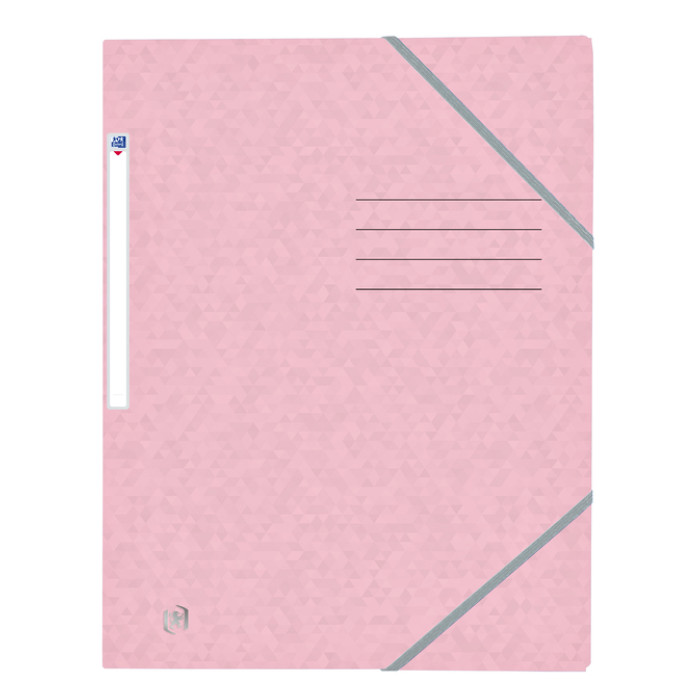 Elastomap Oxford Top File+ A4 3 kleppen 390gr pastel roze