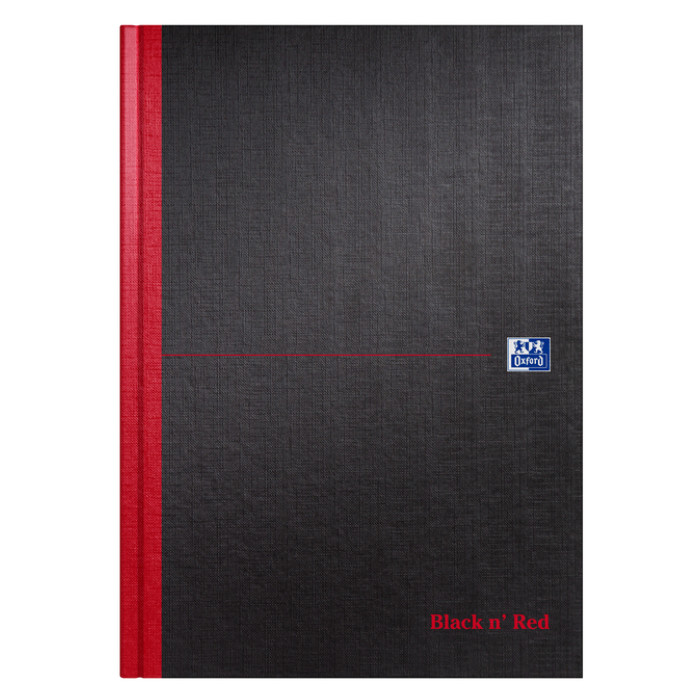 Notitieboek Oxford Black n' Red A4 96vel blanco