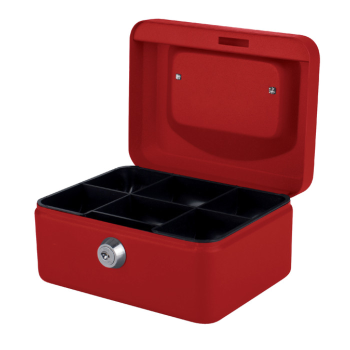 Geldkist Quantore 150x115x80mm rood