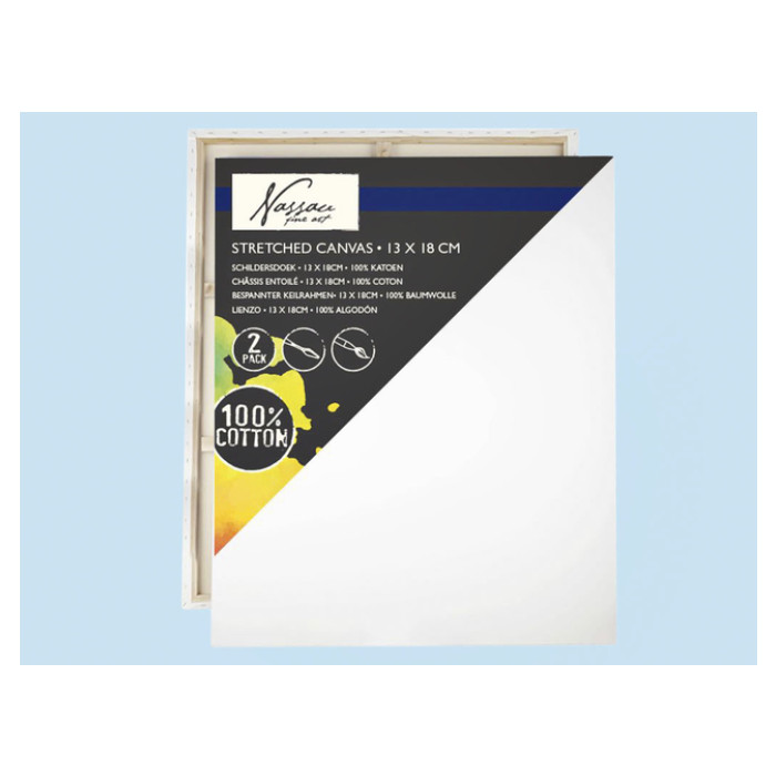 Canvas Nassau fine art 13x18cm 100% katoen 2 stuks