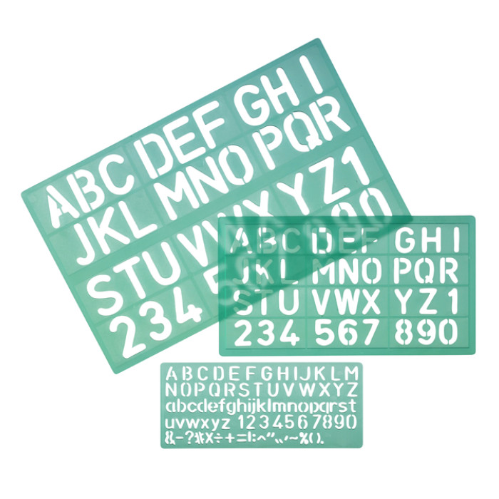Lettersjabloon Linex hoofletters/letters/cijfers set á 3 stuks