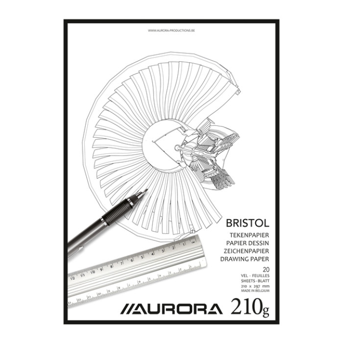 Tekenblok Aurora A4 20 vel 210 gram Bristol papier