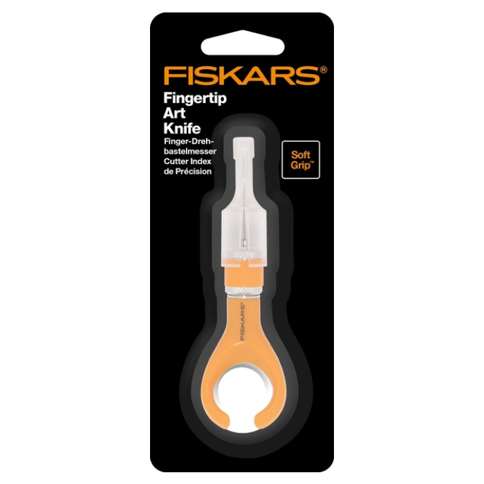 Vingertipmes Fiskars met SoftGrip oranje