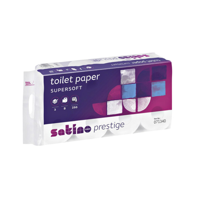 Toiletpapier Satino MT1 Prestige 3-laags 8 rollen à 250 vel wit 071340