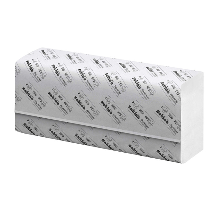 Handdoek Satino PT2 Prestige w-vouw 2-laags 206x320mm 25x120 vel wit 276600