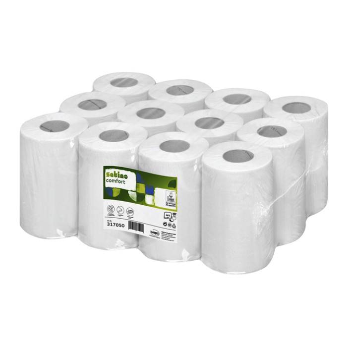 Poetspapier Satino CF1 Comfort 1-laags 120m 340 vel wit 317050