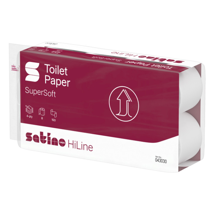 Toiletpapier Satino MT1 HiLine 4-laags 8x150 vel wit 043030