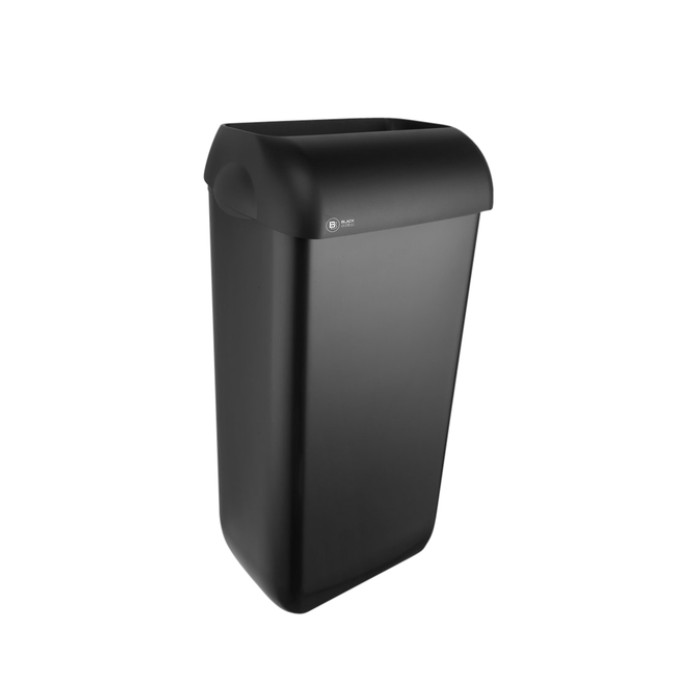 Afvalbak BlackSatino open inworp 23 liter zwart 331830