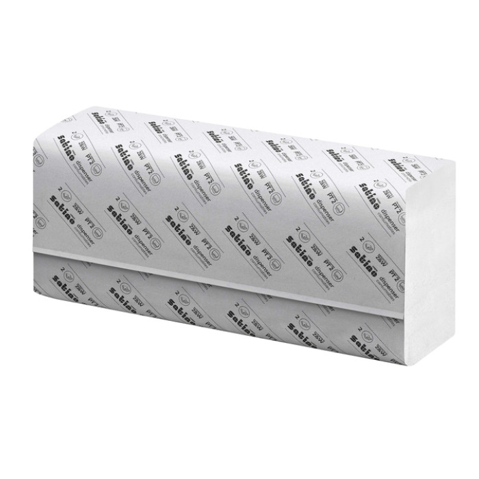 Handdoek Satino PT2 Comfort z-vouw 2-laags 206x240mm 25x150 vel wit 277330
