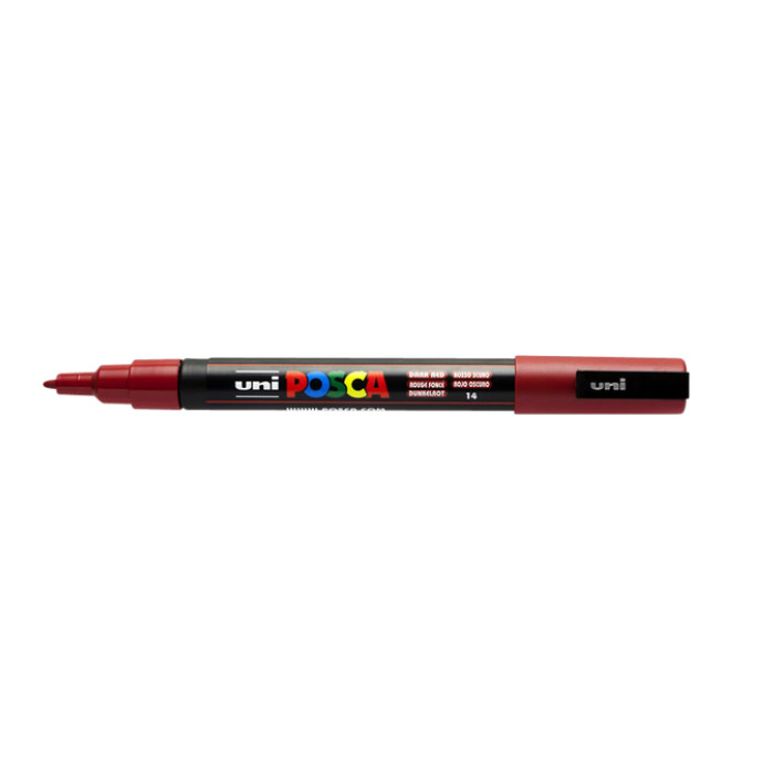 Paintmarker Uni POSCA PC3M fijn donkerrood