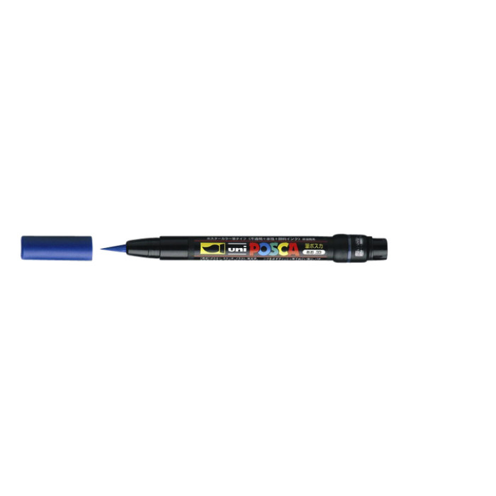 Paintmarker Uni POSCA PCF350 Brush 1-10mm donkerblauw