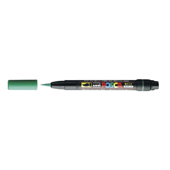 Paintmarker Uni POSCA PCF350 Brush 1-10mm donkergroen