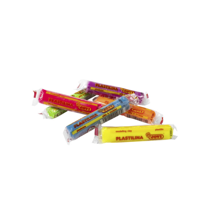 Boetseerklei Jovi plastalina 15gr neon kleuren assorti etui à 6 stuks