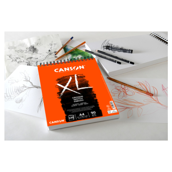 Schetspapier Canson XL Sketch 60vel 90gr A5 ivoorwit