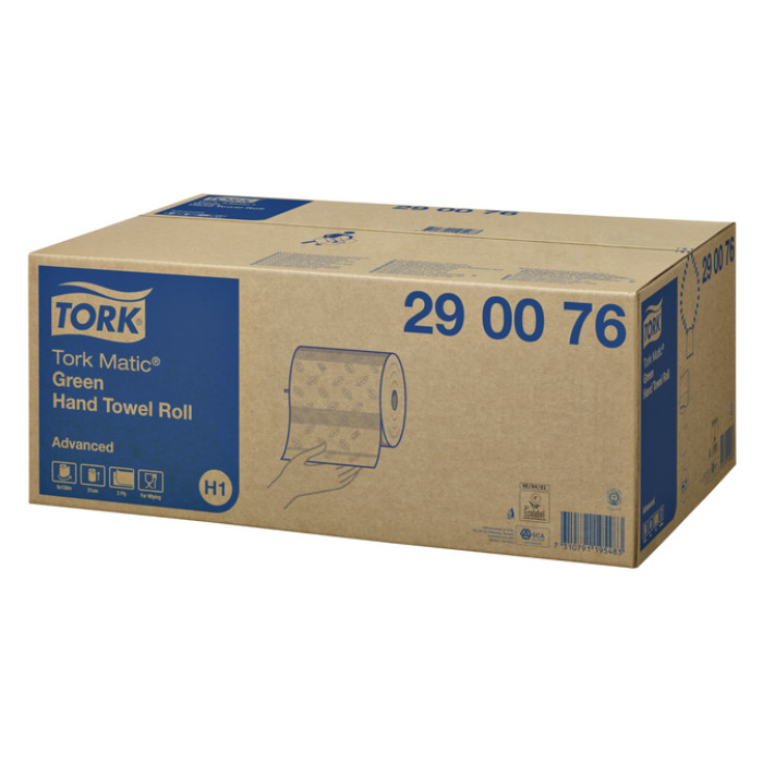 Handdoekrol Tork H1 Matic Advanced 2-laags 150m groen 290076