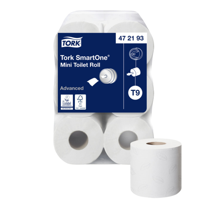 Toiletpapier Tork T9 Advanced SmartOne 2-laags 112m wit 472193