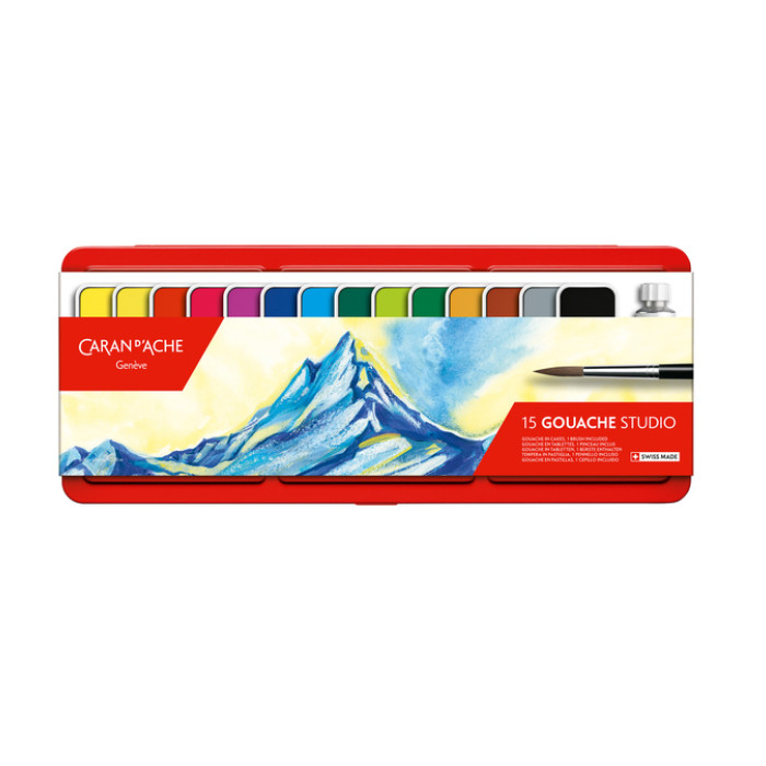 Plakkaatverf Caran d'Ache blik à 15 kleuren
