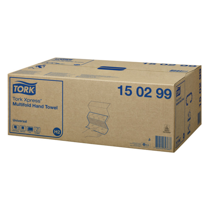 Handdoek Tork H2 Xpress Universal multifold 2-laags 213x234mm 20x237 vel wit 150299