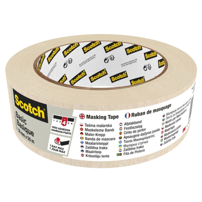 Afplaktape Scotch Basic 36mmx50m beige