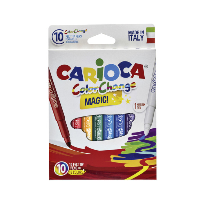 Viltstiften Carioca Magic set à 10 stuks assorti