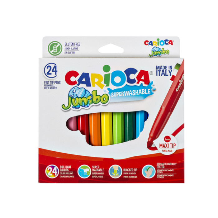 Viltstifte Carioca Jumbo maxi assorti set à 24 stuks
