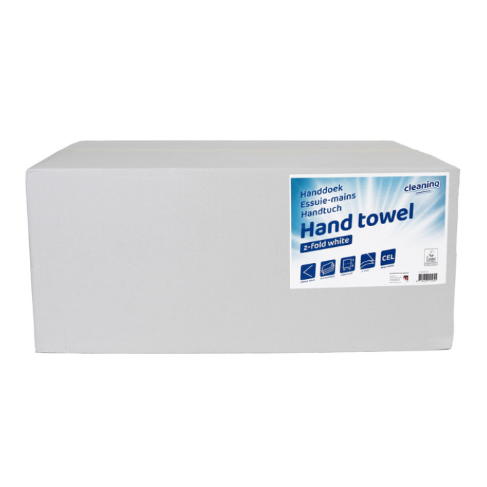 Handdoek Cleaninq Z-vouw 2-laags 240x210mm 20x160st wit