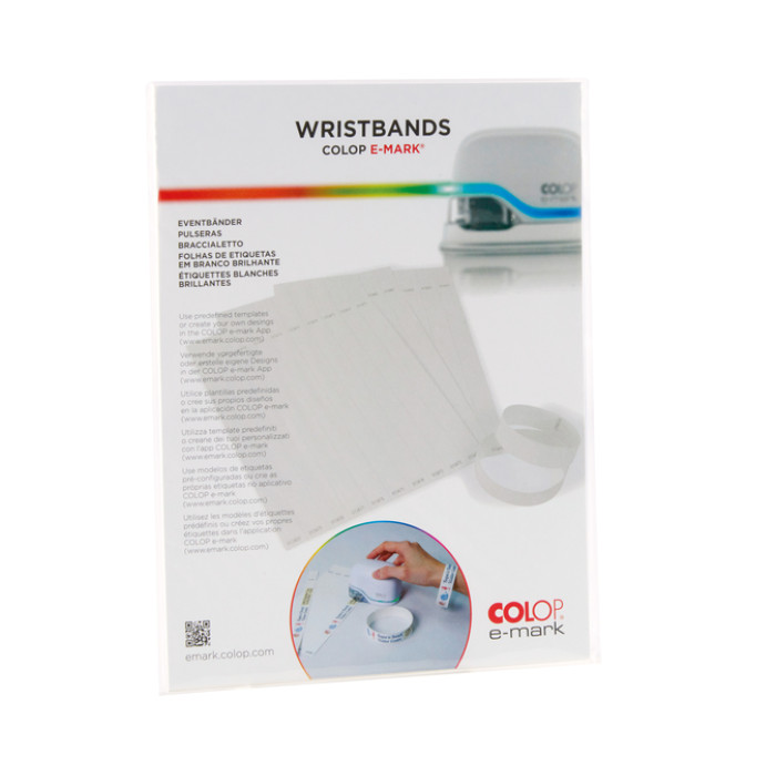 Polsband Colop E-mark 250x19mm 100 stuks wit