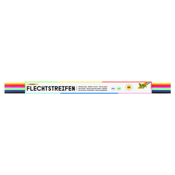 Vlechtstroken Folia 50x1cm 130gr 200 stroken assorti kleuren