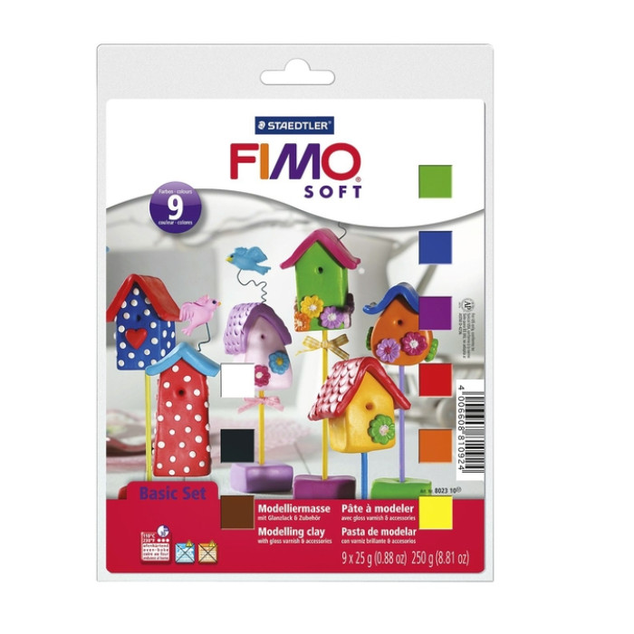 Klei Fimo  soft  basic halve blokken ass