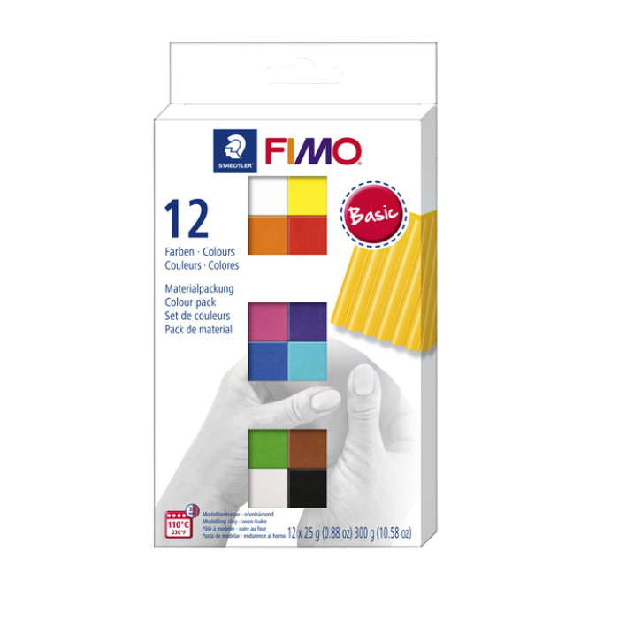 Klei Fimo  soft colour pak à 12 basis kleuren