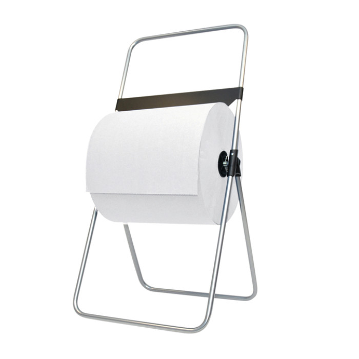 Poetspapierdispenser Euro Products V1 vloerstandaard zilver 438300