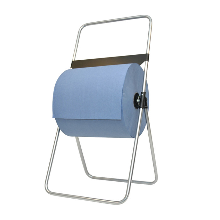 Poetspapierdispenser Euro Products V1 vloerstandaard zilver 438300