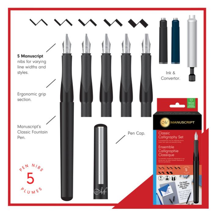Kalligrafiepen Manuscript MC1185 classic 5-delig