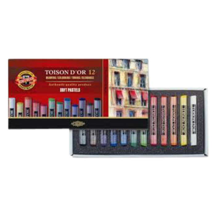 Pastelkrijt Koh-I-Noor Toison 8512 rond 12 stuks assorti