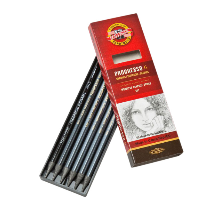 Grafietstift  Koh-I-Noor progresso 8915 HB 8B + aqua