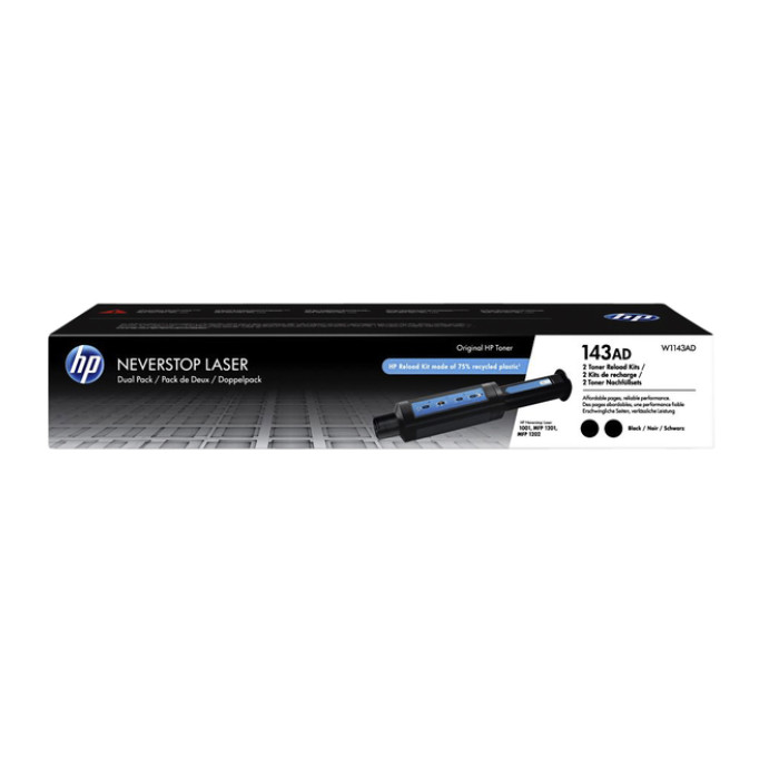 Navulcartridge HP W1143AD 143A zwart 2x