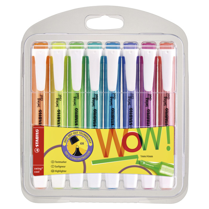 Markeerstift STABILO Swing cool 275/8 Wow assorti etui à 8 stuks