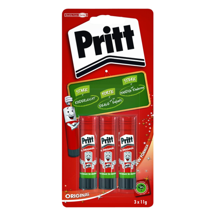 Lijmstift Pritt Stick Original 11gr blister à 3 stuks
