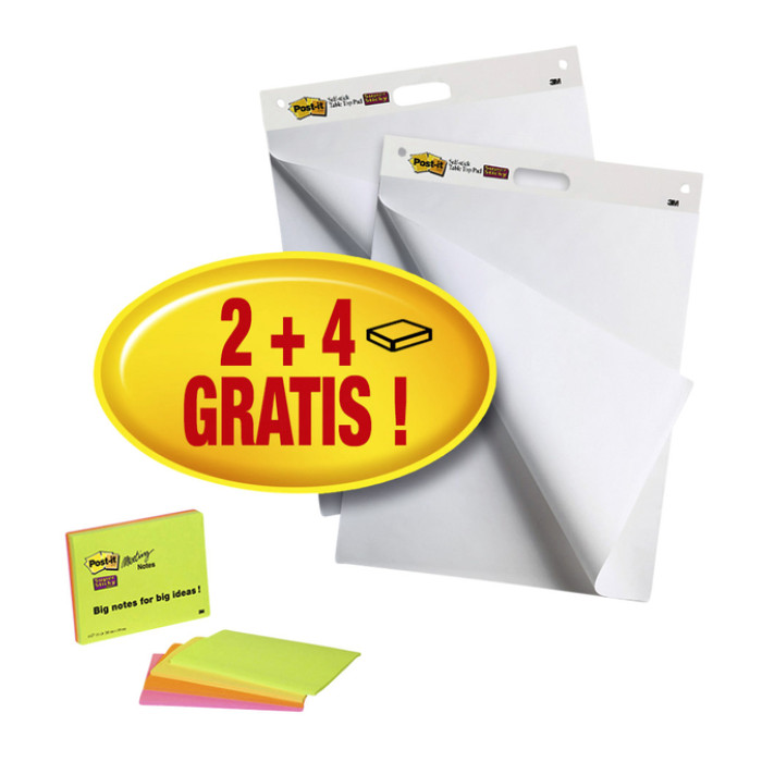 Meeting chart Post-it 559 63.5x76.2cm 2 blokken + 4 blokken Meeting notes gratis