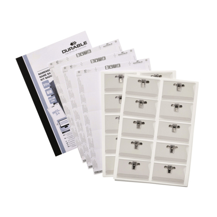 Badge Durable met combiklem 54x90mm set à 20 stuks