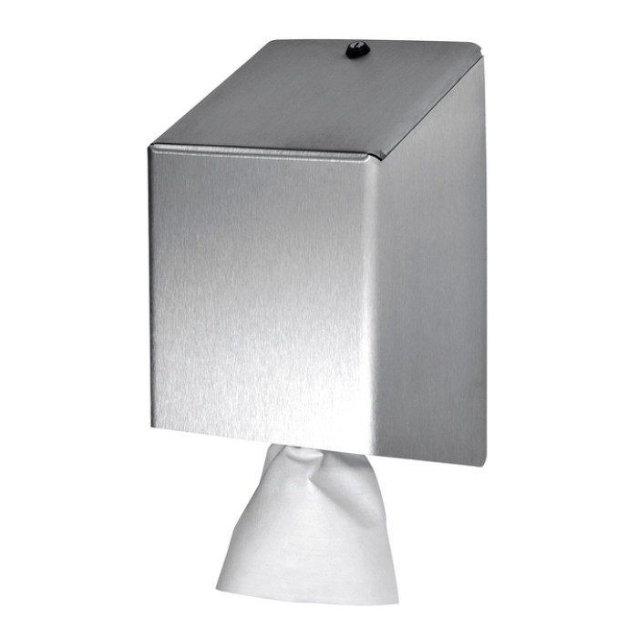 Poetspapierdispenser Euro Products universeel medium zilver 438990